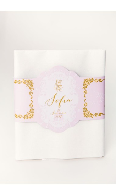 Trusou de botez brodat pentru fetite cu printese, Once upon a time 5